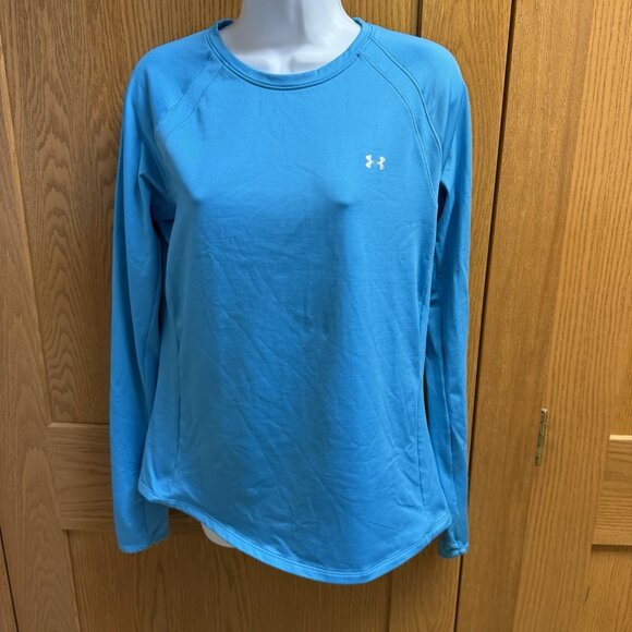 Women's Under Armour Cold Gear Fitted Blue Top - Large - Picture 1 of 4